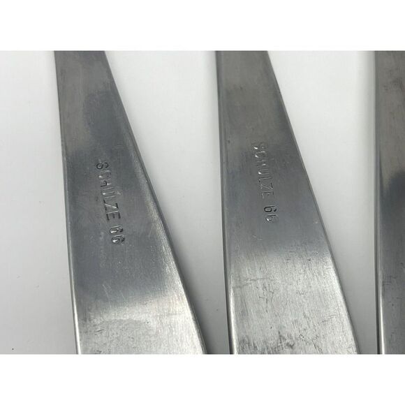 Schulze 66 BWU Germany Vintage Rare Stainless Steel Dinner Forks 8.25” Set Of 5 - Picture 7 of 8